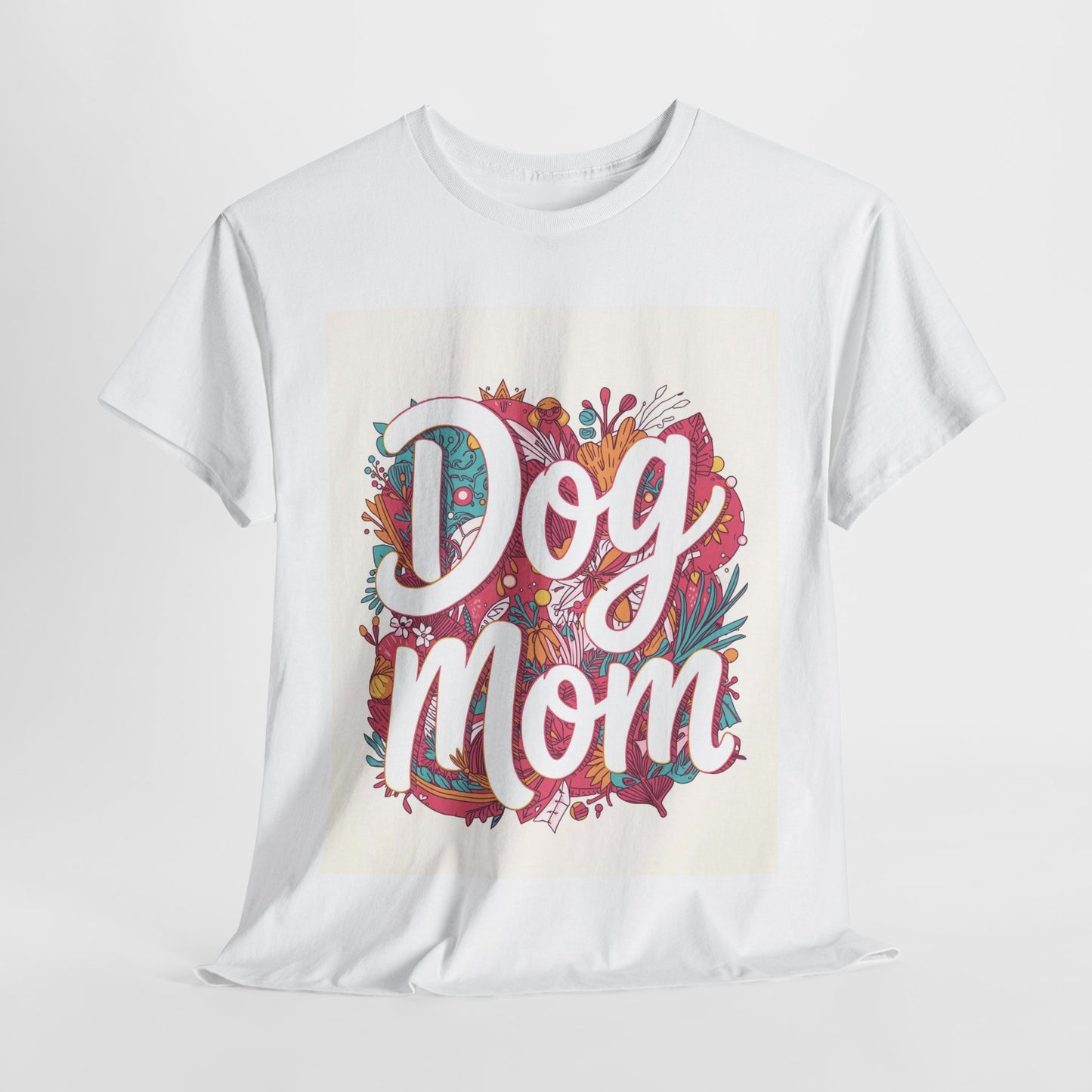 Dog Mom Unisex Floral Cotton Tee - Happy Tails