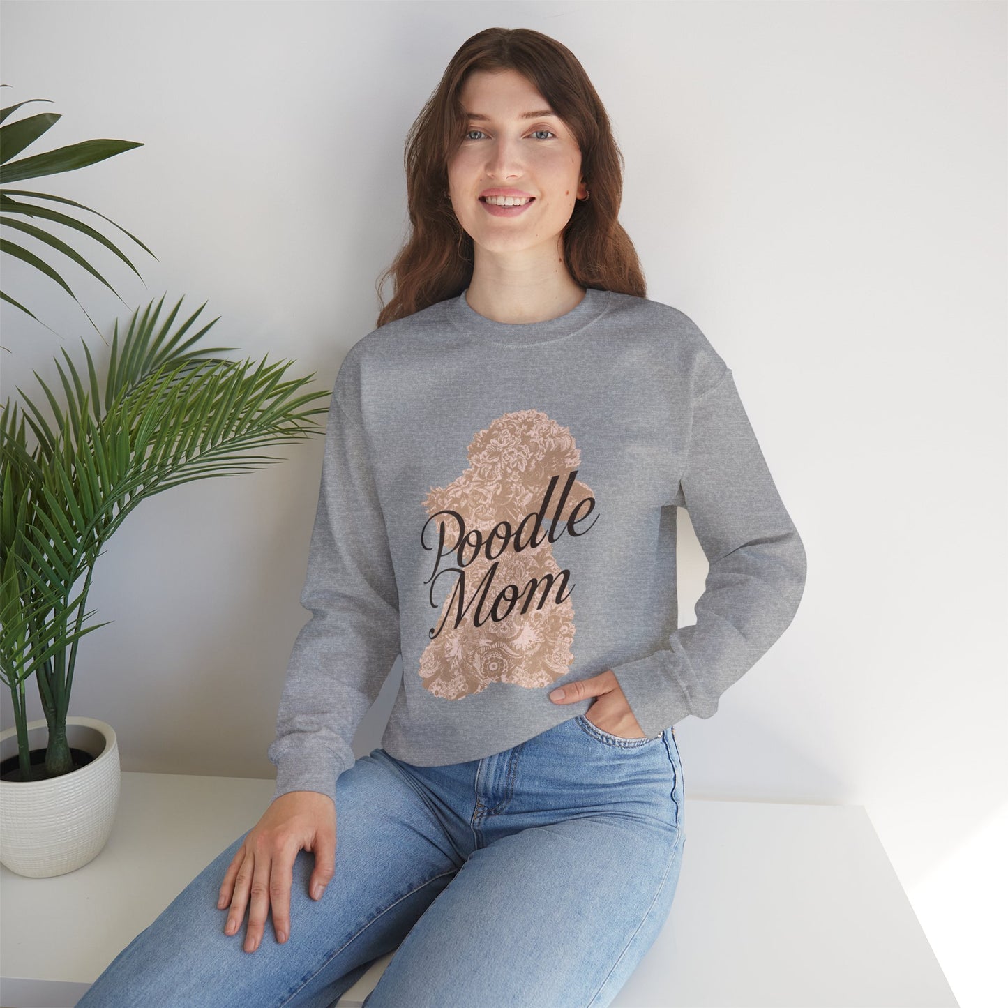 Poodle Mom Sweatshirt - Cozy Dog Lover Crewneck, Gift for Pet Owners, Birthday Present, Animal Themed Apparel, Mother's Day - Happy Tails