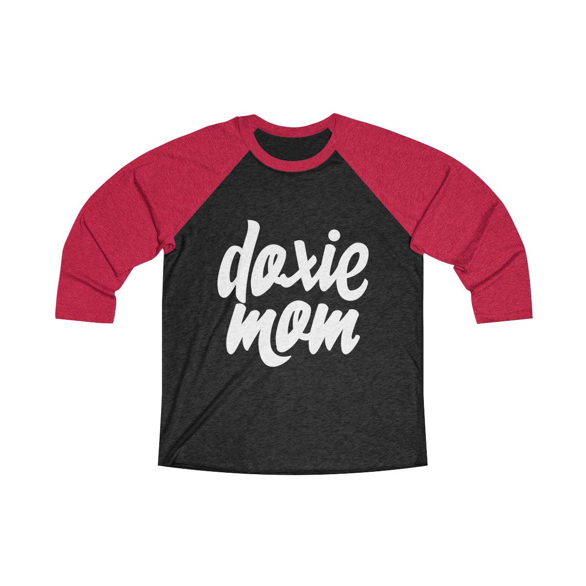 Doxie Mom Tri-Blend 3/4 Women’s Raglan Tee for Dachshund Lovers - Happy Tails