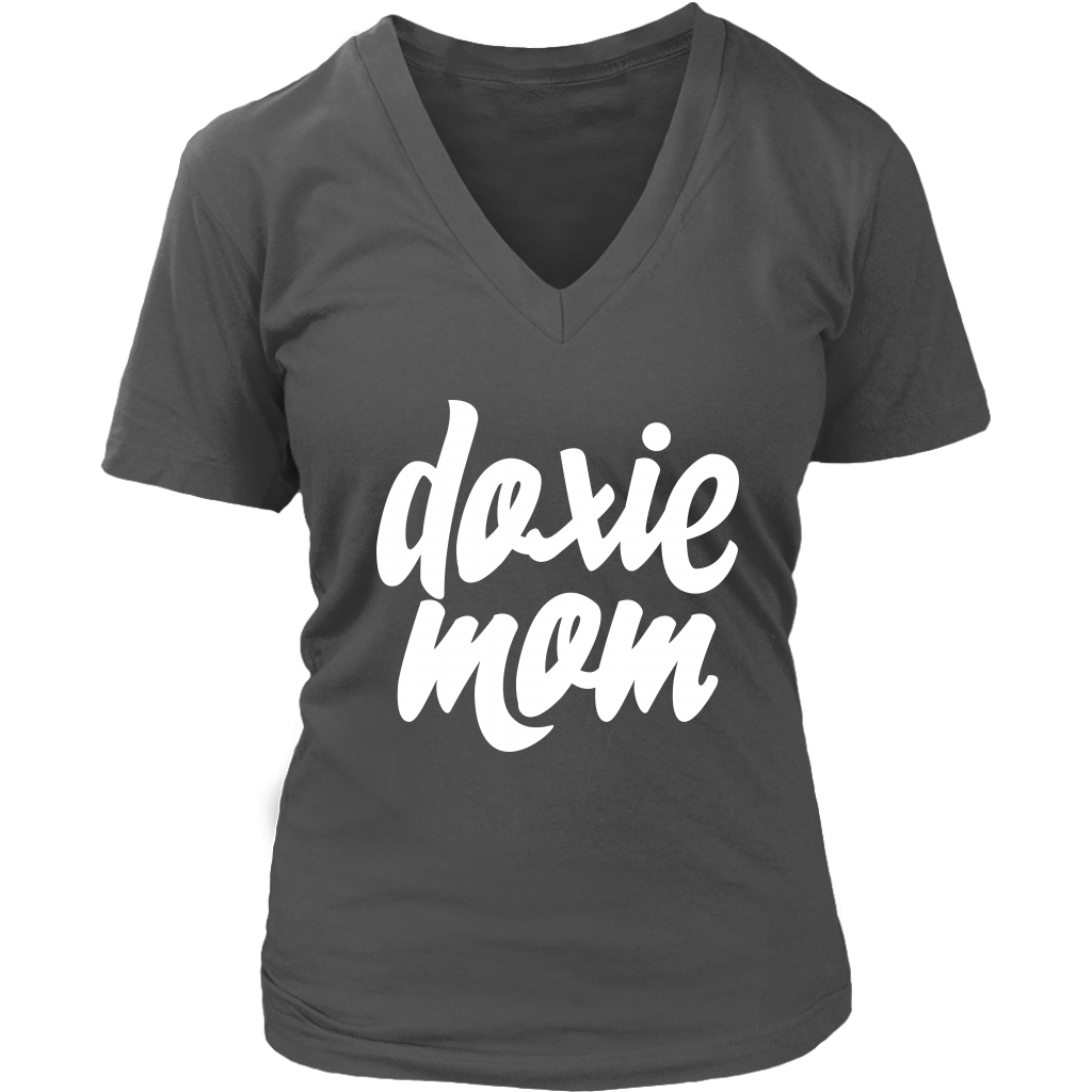 Doxie Mom Women's V-Neck Tee for Dachshund Lovers - Happy Tails