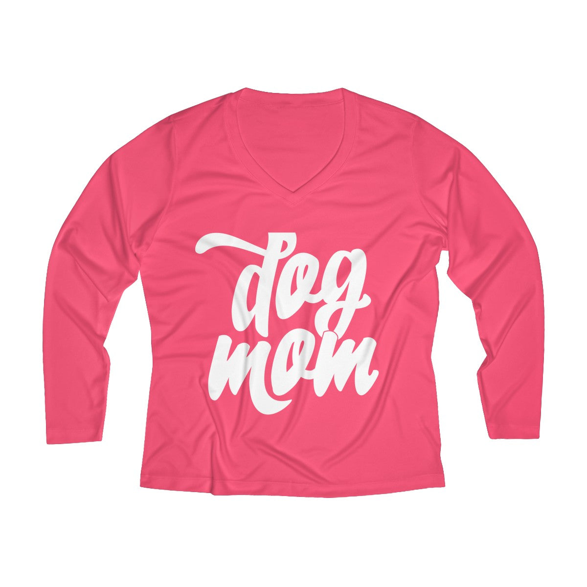 Dog Mom Women's Long Sleeve Performance V-neck Tee - Happy Tails