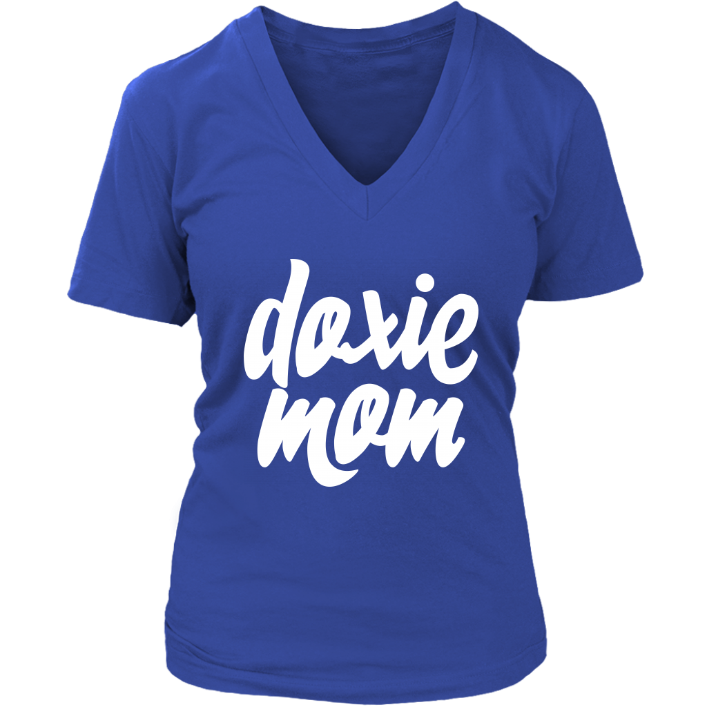 Doxie Mom Women's V-Neck Tee for Dachshund Lovers - Happy Tails