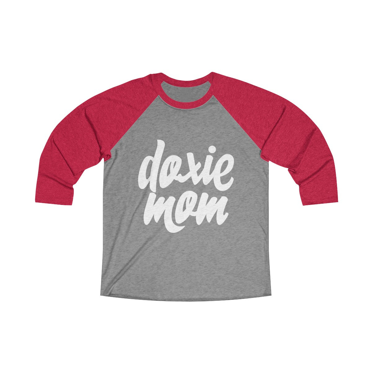 Doxie Mom Tri-Blend 3/4 Women’s Raglan Tee for Dachshund Lovers - Happy Tails