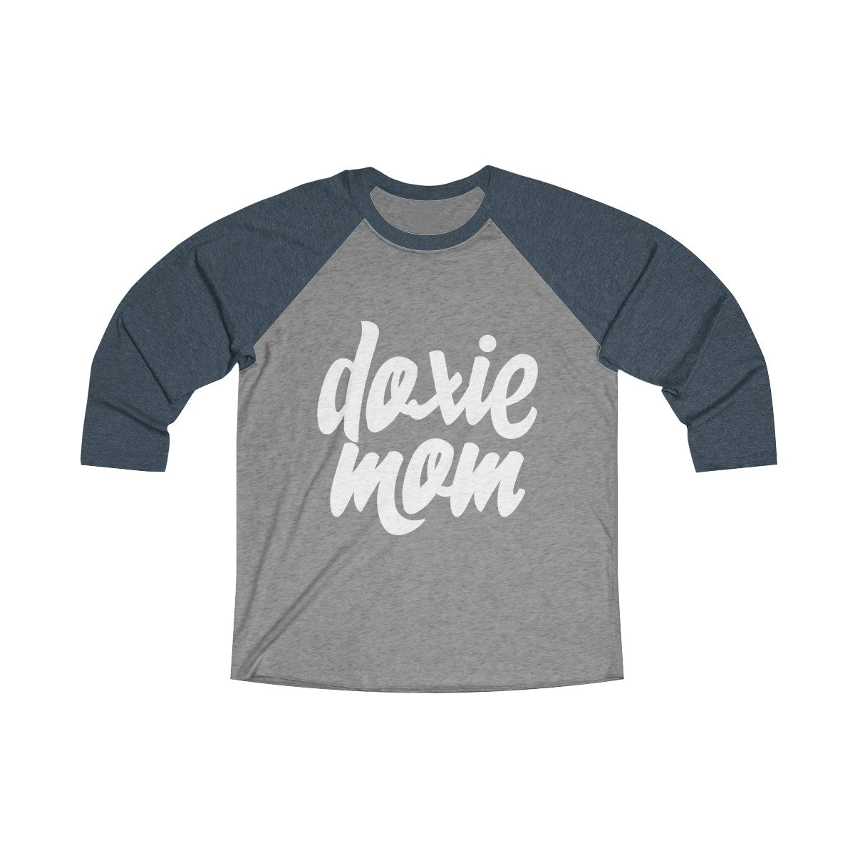 Doxie Mom Tri-Blend 3/4 Women’s Raglan Tee for Dachshund Lovers - Happy Tails