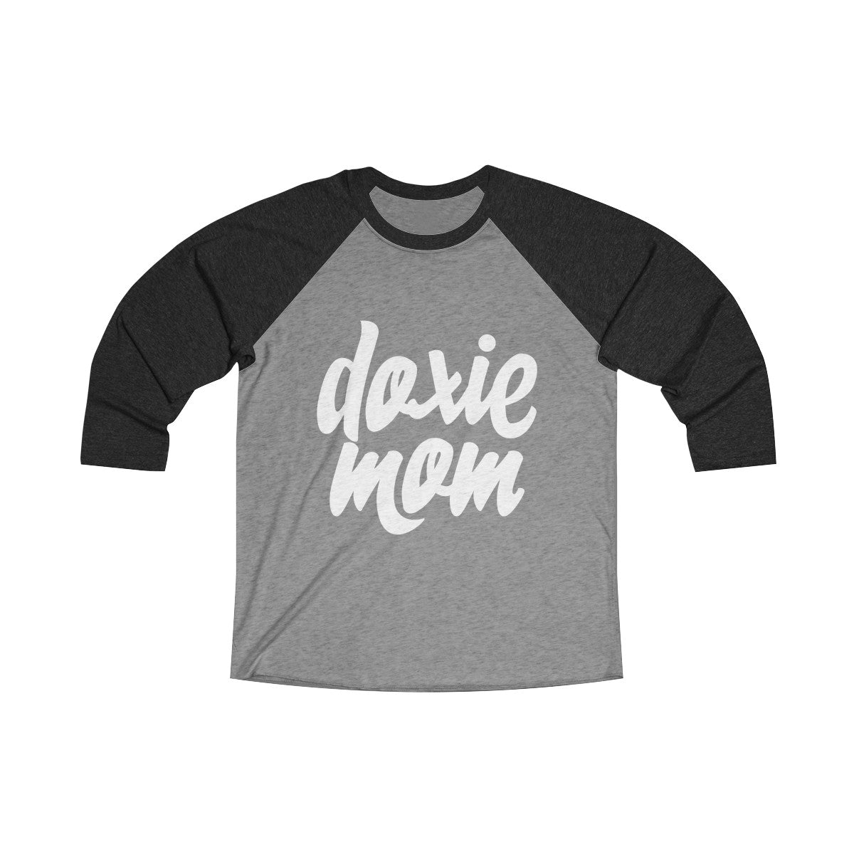 Doxie Mom Tri-Blend 3/4 Women’s Raglan Tee for Dachshund Lovers - Happy Tails