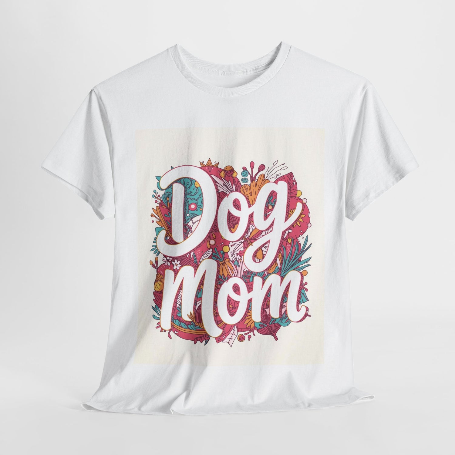 Dog Mom Unisex Floral Cotton Tee - Happy Tails