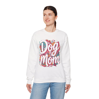 Dog Mom Sweatshirt — Floral Script Crewneck for Dog Lovers