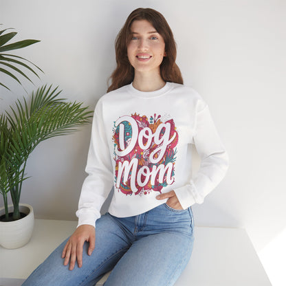 Dog Mom Sweatshirt — Floral Script Crewneck for Dog Lovers