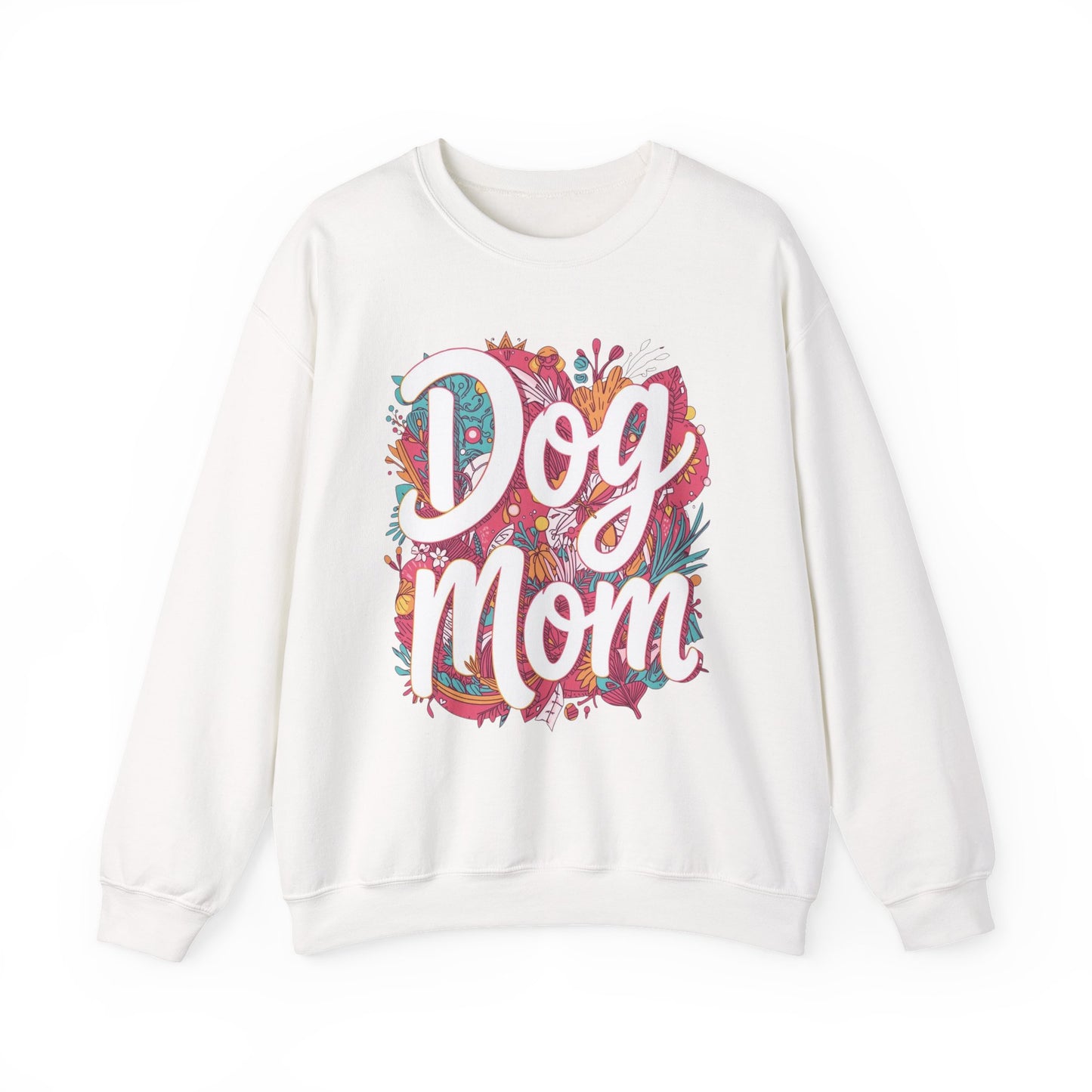 Dog Mom Sweatshirt — Floral Script Crewneck for Dog Lovers