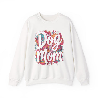 Dog Mom Sweatshirt — Floral Script Crewneck for Dog Lovers