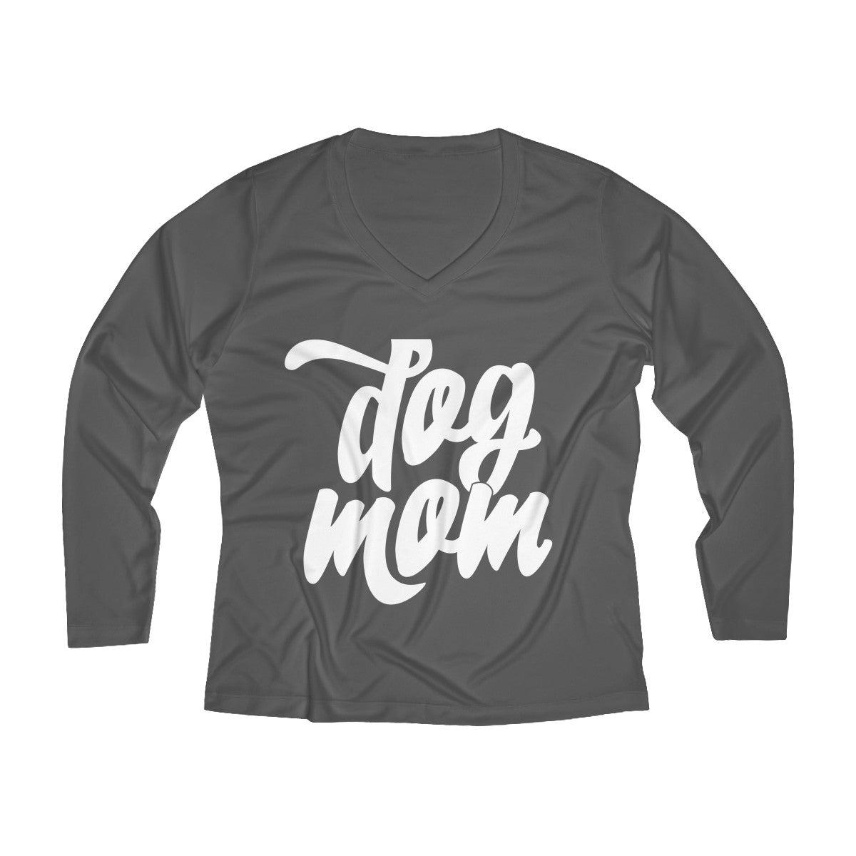 Dog Mom Women's Long Sleeve Performance V-neck Tee - Happy Tails