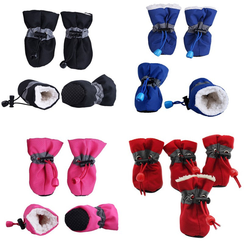 4pcs Winter Pet Dog Waterproof Shoes  for Rain or Snow - Happy Tails